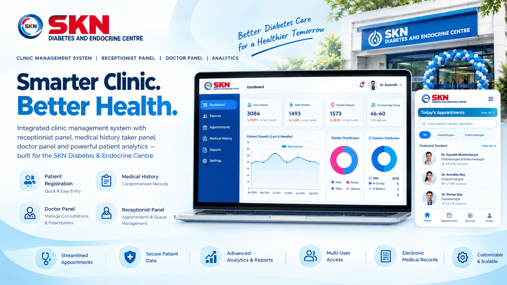 SKN Diabetes & Endocrine Centre — Website & Clinic Management System